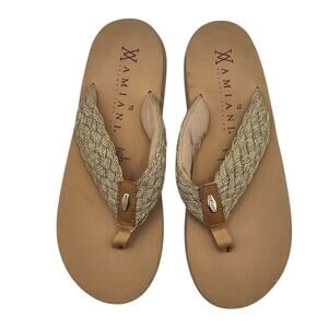 Amiani Resort Wear Womens Sz 27 (US 10.5) Slip On Flip Flop Sandals Beige